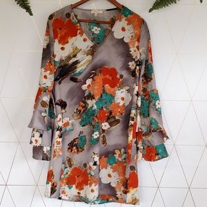 gilli ruffle sleeve dress, large